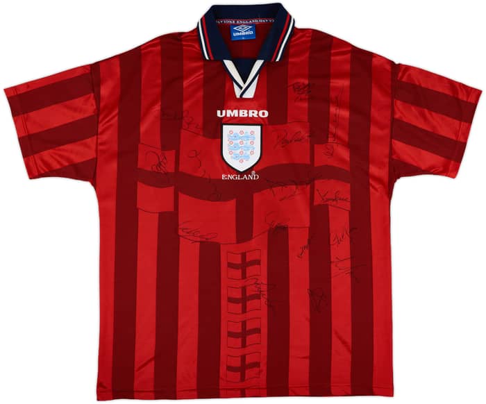 1997-99 England Signed Away Shirt - 10/10 - (XL)