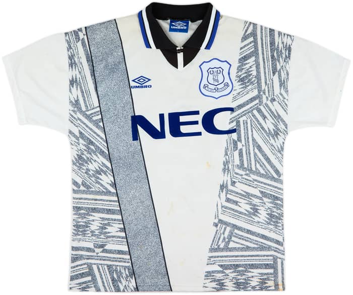 1994-95 Everton Signed Away Shirt - 6/10 - (L)