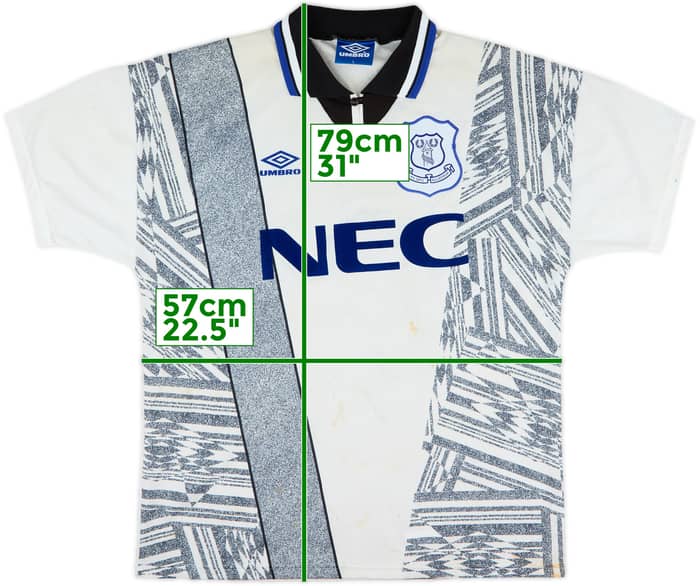 1994-95 Everton Signed Away Shirt - 6/10 - (L)