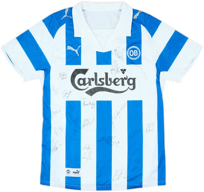 2008-09 OB Odense Squad Signed Home Shirt - 6/10 - (XL)