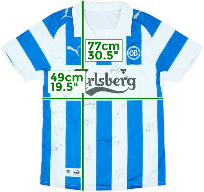 2008-09 OB Odense Squad Signed Home Shirt - 6/10 - (XL)