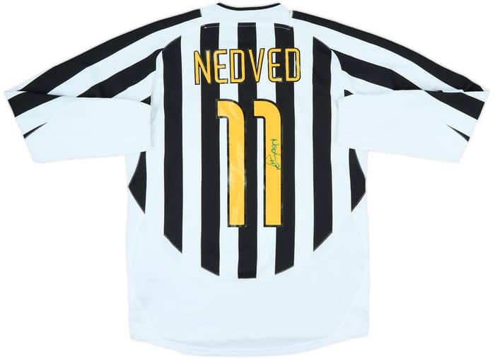 2003-04 Juventus Signed Home L/S Shirt Nedved #11 - 7/10 - (M)