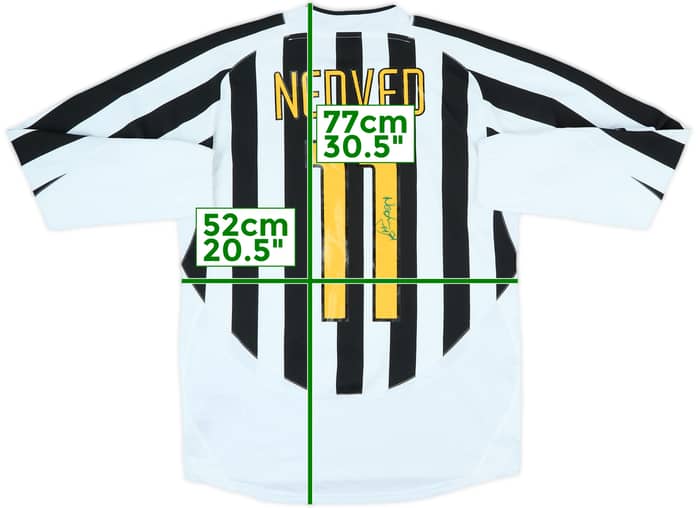 2003-04 Juventus Signed Home L/S Shirt Nedved #11 - 7/10 - (M)