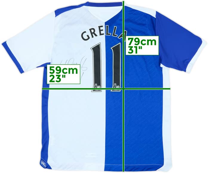 2008-09 Blackburn Signed Home Shirt Grella #11 - 9/10 - (XL)