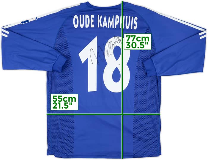 2003-04 Schalke Match Issue Signed UEFA Cup Home L/S Shirt Oude Kamphuis #18