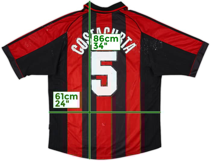 1998-00 AC Milan Signed Home Shirt Costacurta #5 - 4/10 - (XL)