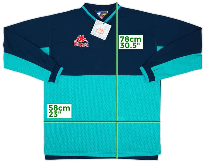 1995-97 Barcelona Kappa Maillot d'entraînement manches longues (L)