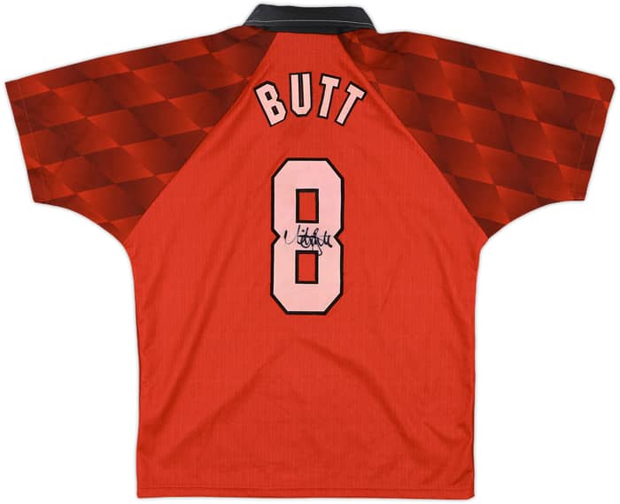1996-98 Manchester United Home Shirt Butt #8 - 8/10 - (Y)
