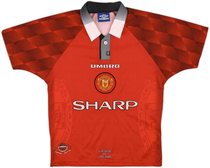 1996-98 Manchester United Home Shirt Butt #8 - 8/10 - (Y)