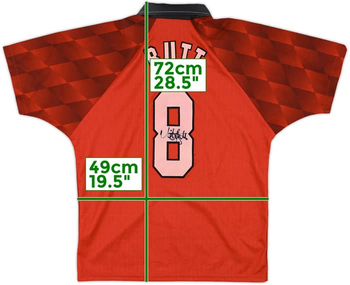 1996-98 Manchester United Home Shirt Butt #8 - 8/10 - (Y)