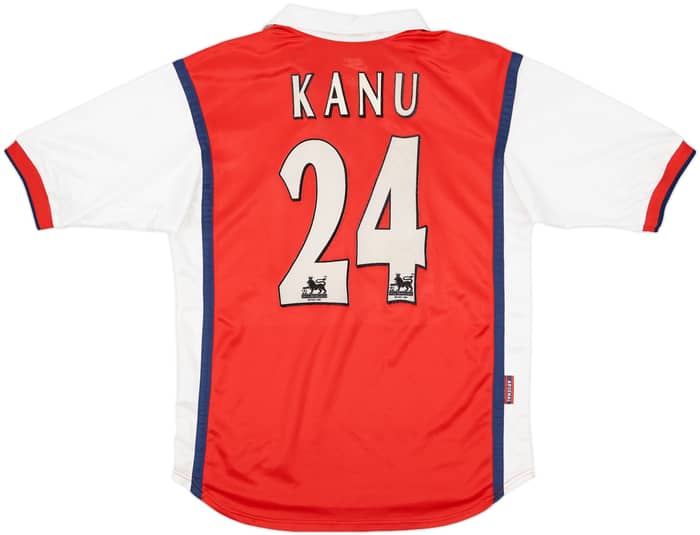 1998-99 Arsenal Home Shirt Kanu #24 - 8/10 - (XL.Boys)