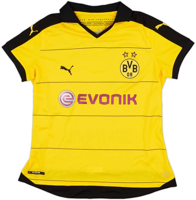 2015-16 Borussia Dortmund Home Shirt Aubameyang #17 - 8/10 - (Women's L)