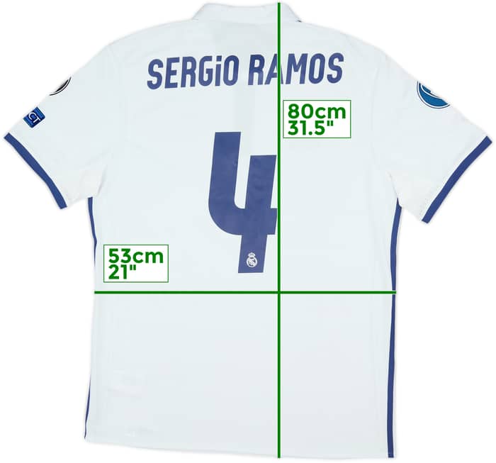 2016-17 Real Madrid Home Shirt Sergio Ramos #4 - 7/10 - (L)