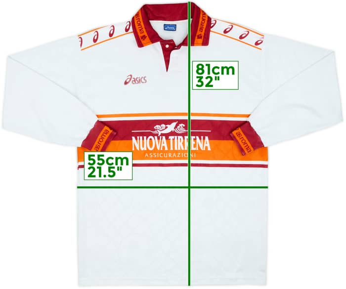 1994-95 Roma Away L/S Shirt #10 - 6/10 - (L)