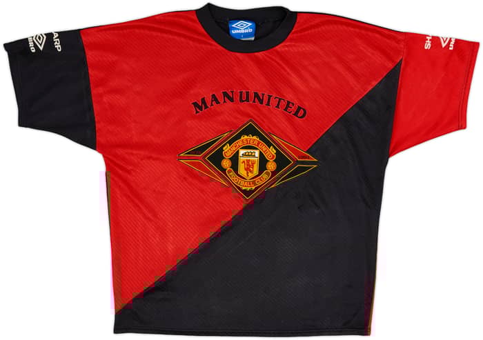 1994-96 Manchester United Umbro Training Shirt - 7/10 - (S)