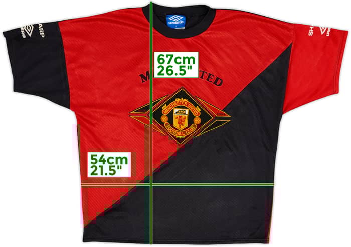 1994-96 Manchester United Umbro Training Shirt - 7/10 - (S)