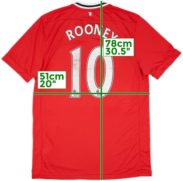 2011-12 Manchester United Home Shirt Rooney #10 - 5/10 - (L)