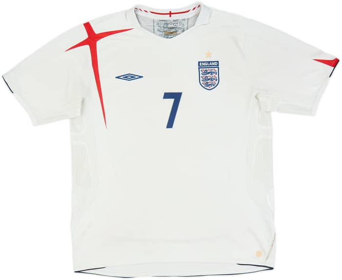 2005-07 England Home Shirt Beckham #7 - 5/10 - (XL)