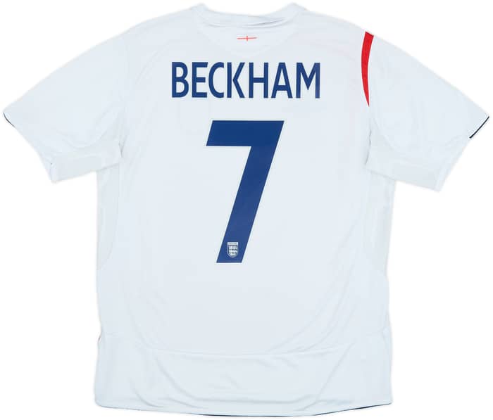 2005-07 England Home Shirt Beckham #7 - 5/10 - (L)