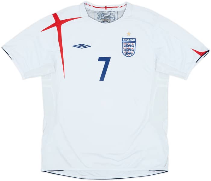 2005-07 England Home Shirt Beckham #7 - 5/10 - (L)