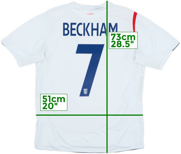 2005-07 England Home Shirt Beckham #7 - 5/10 - (L)