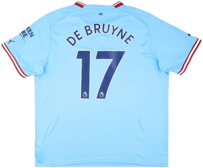 2022-23 Manchester City Home Shirt De Bruyne #17 - 7/10 - (XXL)
