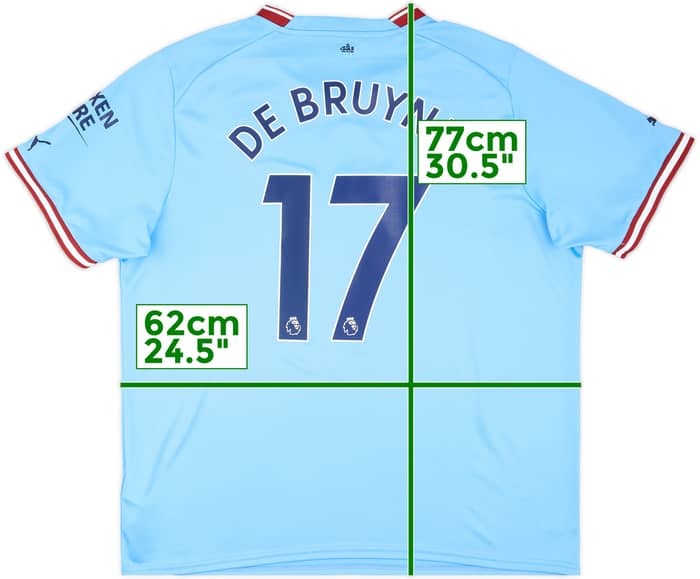2022-23 Manchester City Home Shirt De Bruyne #17 - 7/10 - (XXL)