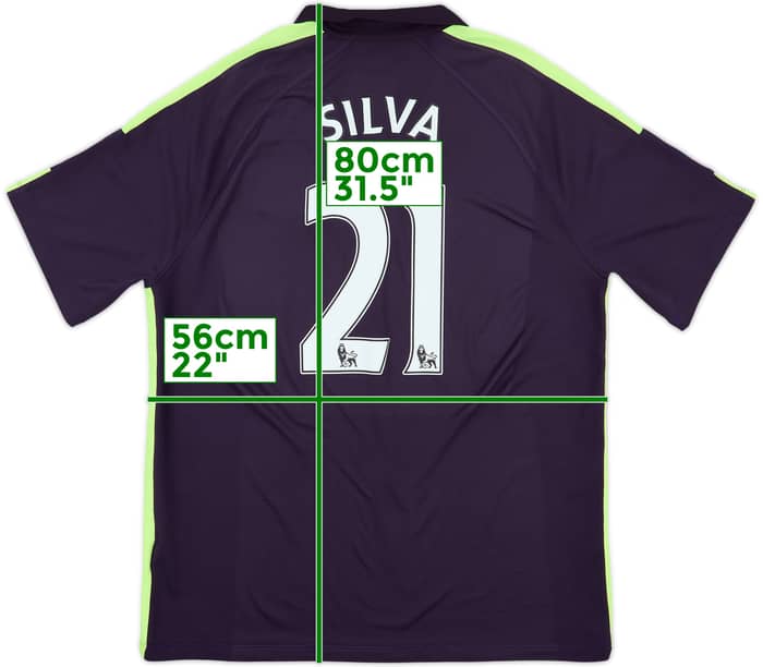 2014-15 Manchester City Third Shirt Silva #21 - 7/10 - (XL)