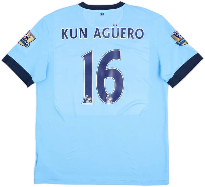 2014-15 Manchester City Home Shirt Kun Aguero #16 - 6/10 - (XL)