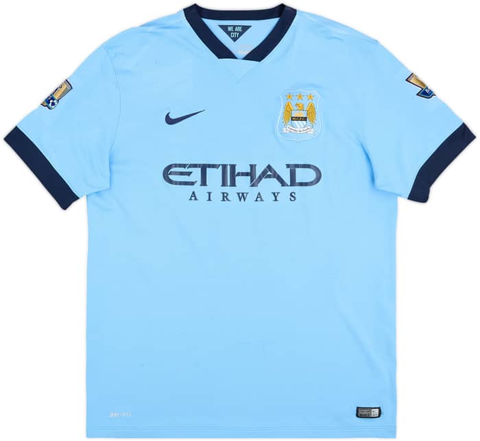 2014-15 Manchester City Home Shirt Kun Aguero #16 - 6/10 - (XL)