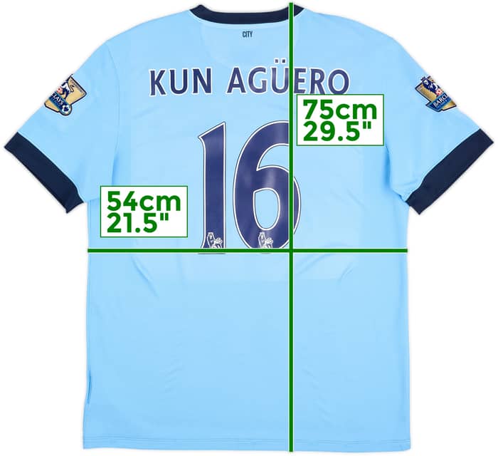 2014-15 Manchester City Home Shirt Kun Aguero #16 - 6/10 - (XL)