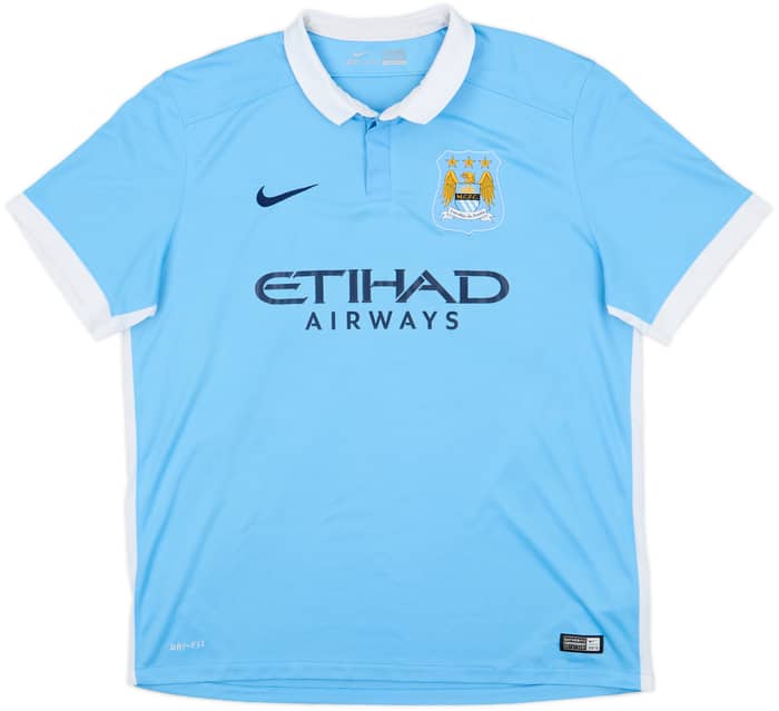 2015-16 Manchester City Home Shirt Kun Aguero #10 - 8/10 - (XL)
