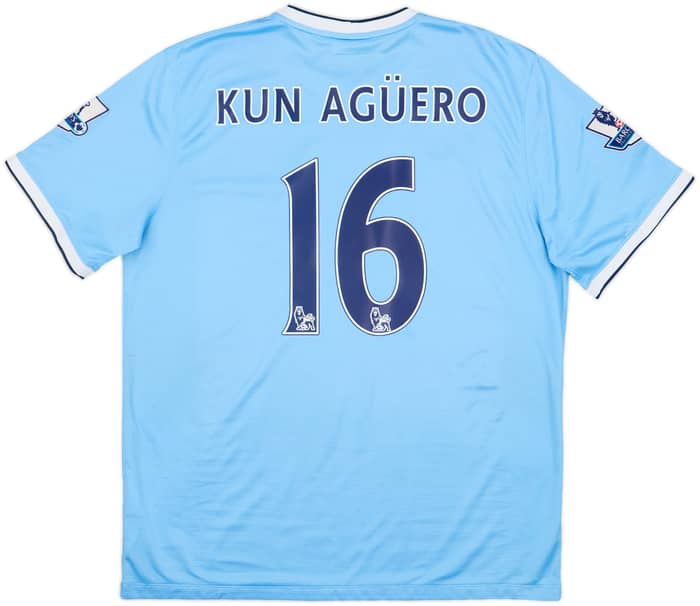 2013-14 Manchester City Home Shirt Kun Aguero #16 - 7/10 - (XL)