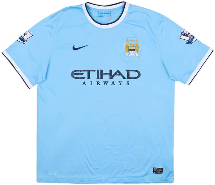 2013-14 Manchester City Home Shirt Kun Aguero #16 - 7/10 - (XL)