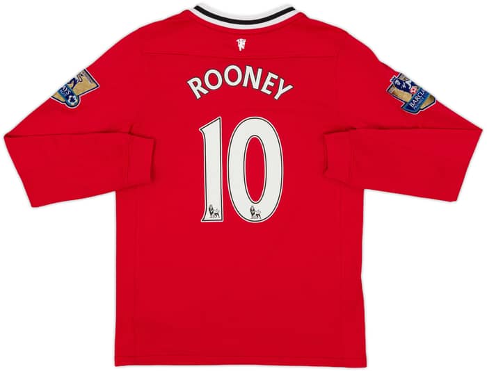 2011-12 Manchester United Home L/S Shirt Rooney #10 - 8/10 - (S.Boys)