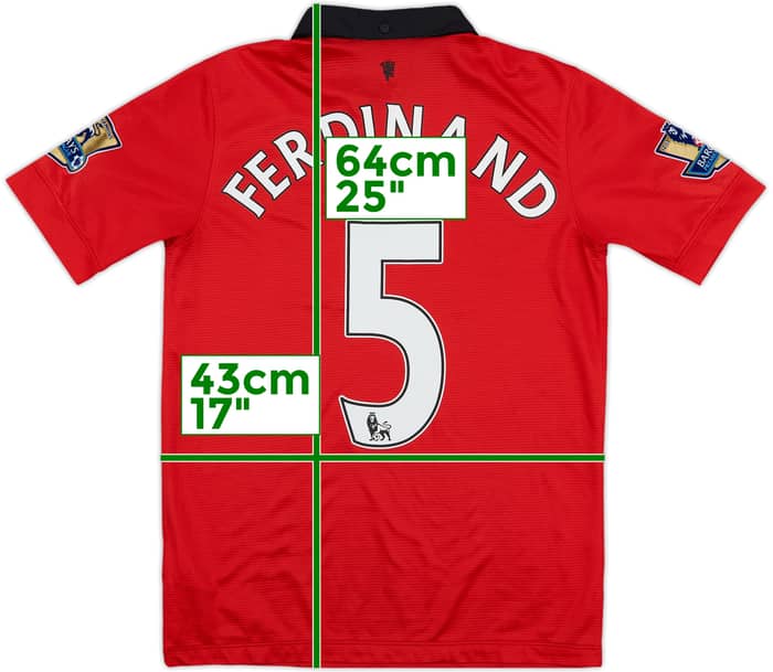 2013-14 Manchester United Home Shirt Ferdinand #5 - 6/10 - (L.Boys)