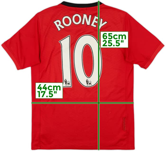 2009-10 Manchester United Home Shirt Rooney #10 - 6/10 - (L.Boys)