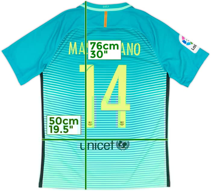 2016-17 Barcelona Third Shirt Mascherano #14 - 9/10 - (M)