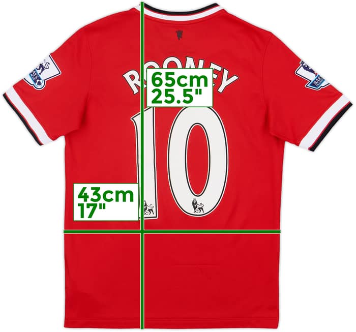 2014-15 Manchester United Home Shirt Rooney #10 - 5/10 - (L.Boys)