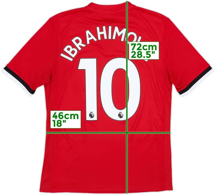 2017-18 Manchester United Home Shirt Ibrahimovic #10 - 9/10 - (XL.Boys)