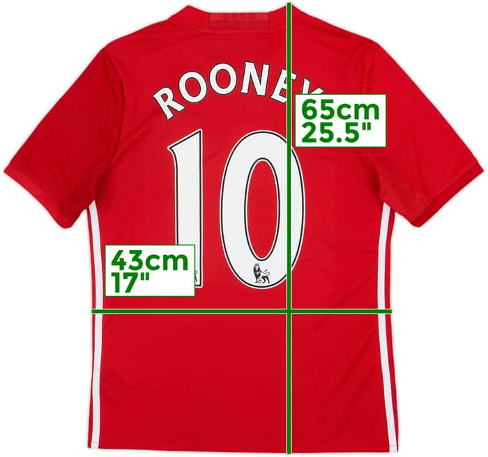 2016-17 Manchester United Home Shirt Rooney #10 - 8/10 - (L.Boys)