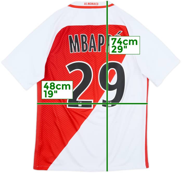 2016-17 Monaco Home Shirt Mbappe #29 - 8/10 - (M)