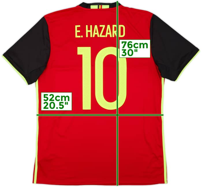 2016-17 Belgium Home Shirt E. Hazard #10 - 8/10 - (L)