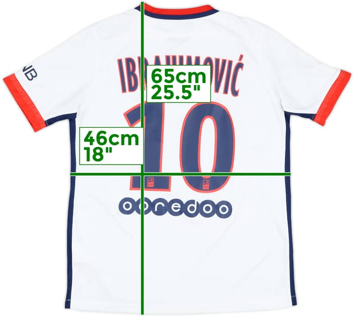 2015-16 Paris Saint-Germain Away Shirt Ibrahimovic #10 - 6/10 - (XL.Boys)
