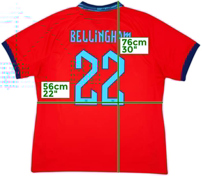 2022-23 England Away Shirt Bellingham #22 - 8/10 - (XL)
