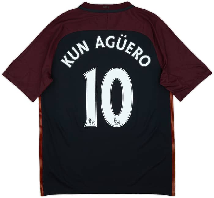 2016-17 Manchester City Away Shirt Kun Aguero #10 - 8/10 - (M)