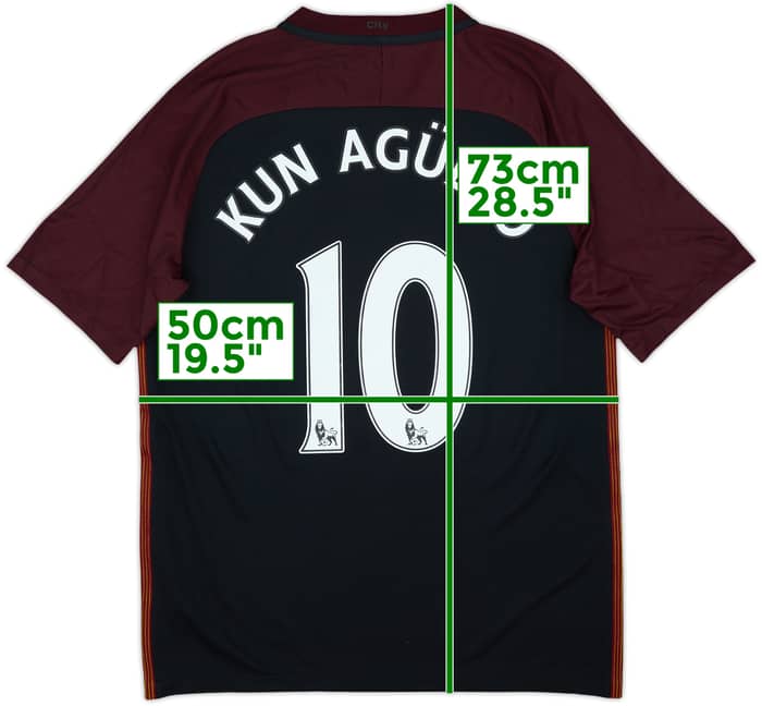 2016-17 Manchester City Away Shirt Kun Aguero #10 - 8/10 - (M)