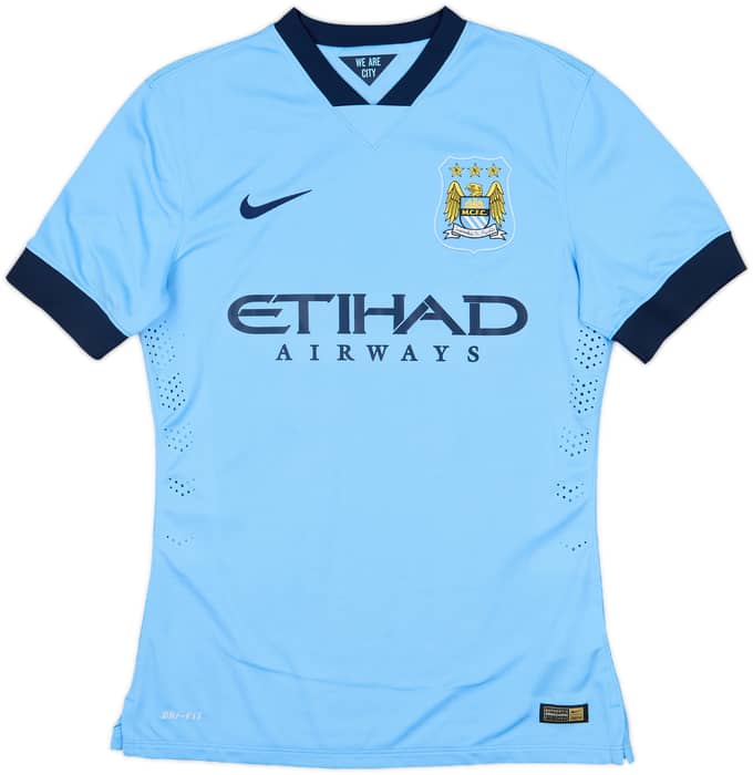 2014-15 Manchester City Authentic Home Shirt Silva #21 - 10/10 - (M)