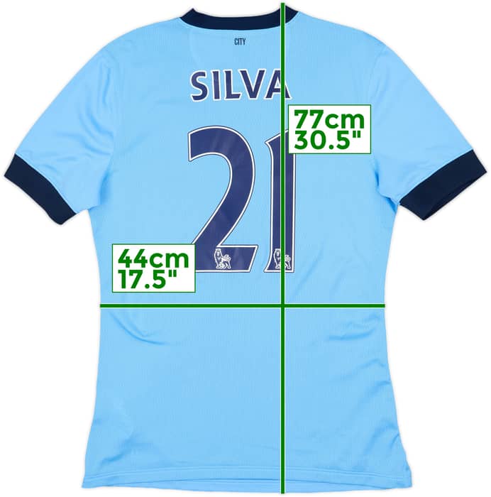 2014-15 Manchester City Authentic Home Shirt Silva #21 - 10/10 - (M)