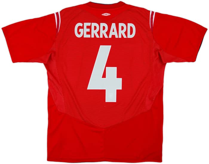 2004-06 England Away Shirt Gerrard #4 - 6/10 - (L)